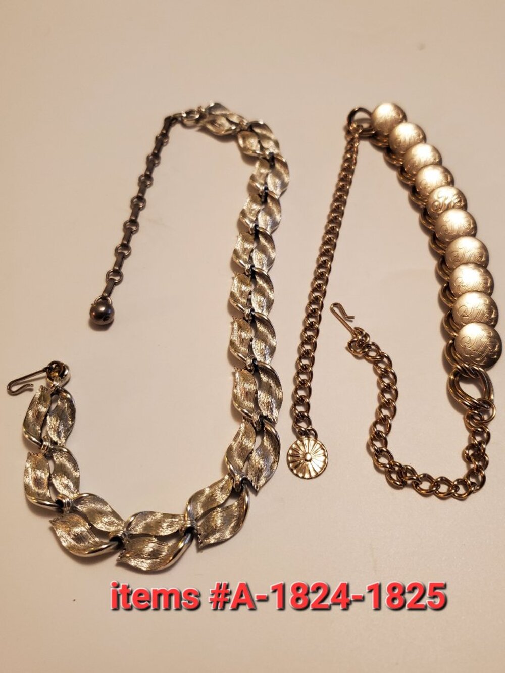 2 Necklaces, items #A-1824-1825, wt.  103 grams.